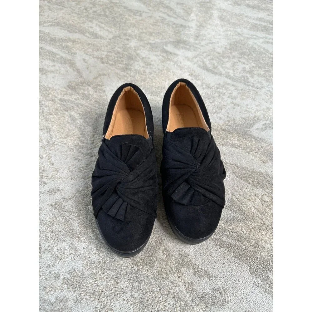 Catherine Malandrino Shoes Womens Sz 6 Drapie Pleated Platform Loafer‎ Black